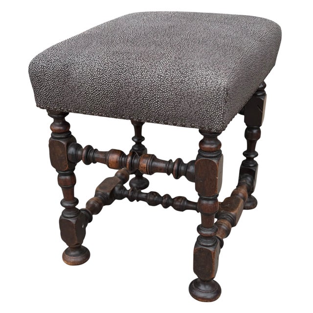 William IV Antique 17c William & Mary Walnut Ottoman Footstool For Sale - Image 3 of 5