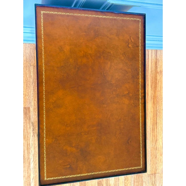 Imperial Furniture, Grand Rapids Mid-Century Mahogany Side Table by Imperial Furniture With Leather Top, American For Sale - Image 4 of 9