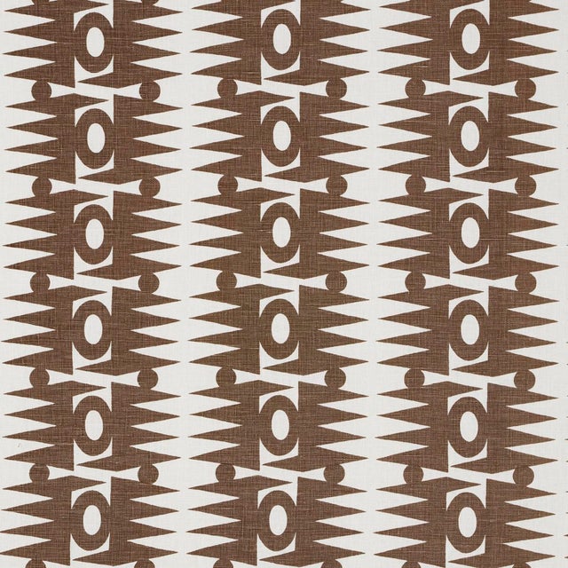 SAMPLE - Schumacher X Drusus Tabor Ra Fabric In Brown For Sale