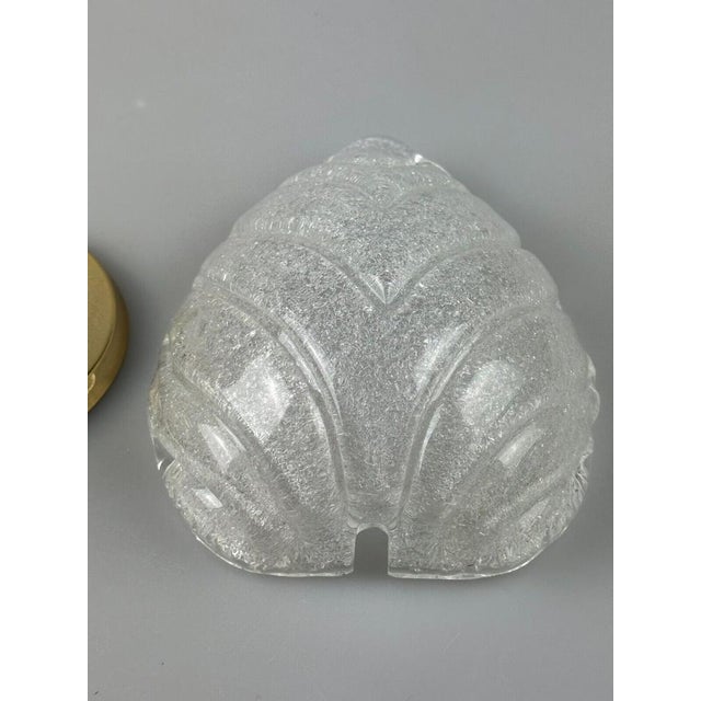 Mid-Century Modern Spage Age Wall Lamp in Glass & Brass, 1970s For Sale - Image 3 of 18