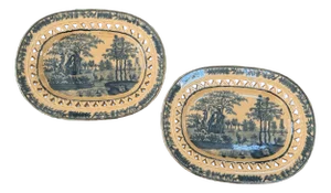 Pair of Davenport Reticulated Chalcedony Small Platters, 1793-1810, English
