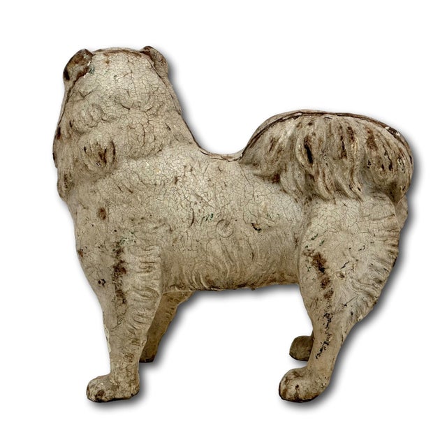 Very Rare & Hard 2 Find Model Antique American Cast Iron Standing Chow Chow Dog Doorstop - Circa 1920s For Sale In Boston - Image 6 of 18