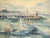 Watercolor of boats at the docks by Clarence Albert Taubenhein (American, 1902-1989). In the foreground, a few boats are...