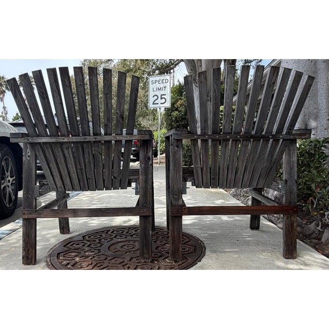 Pair of 1950s Adirondack Lawn or Patio Chairs For Sale - Image 9 of 11