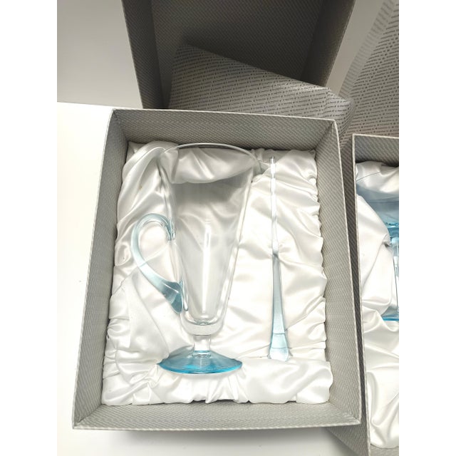 Light Blue Murano Glass Cocktail Glasses and Pitcher by La Murrina, 1980s, Set of 7 For Sale - Image 12 of 15