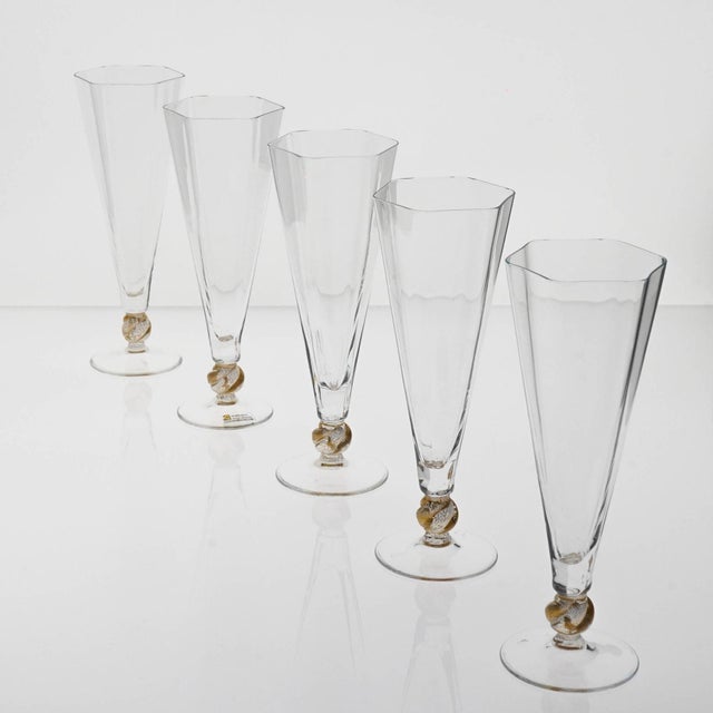 Cenedese Set of 5 flutes. Produced by Maestri Muranesi, Amelio Cenedese's company that works in the never-never island of...