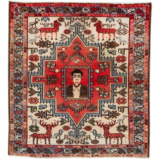 Vintage Persian Hamadan Rug – Size: 2' 4" X 2' 7" For Sale