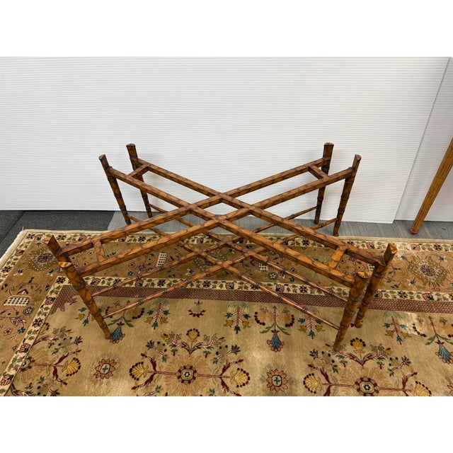 Hollywood Regency Bamboo With Lacquer Tray Table For Sale - Image 11 of 12