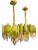 Crystal and Gilt Brass Chandelier attributed to BD Lumica, Spain, 1970s For Sale