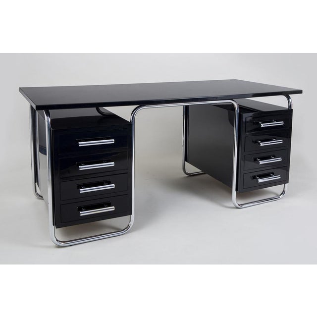 Bauhaus Writing Desk in Chrome by M. Breuer for Thonet, Czech, 1930s For Sale - Image 9 of 9