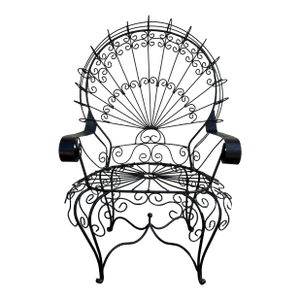 1950s John Salterini Style Mid-Century Wrought Iron Peacock Chair
