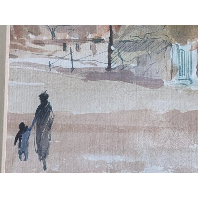 Mid-Century Modern Vintage Rodolfo Marma Signed Original Framed Watercolor "Firenze" For Sale - Image 3 of 7