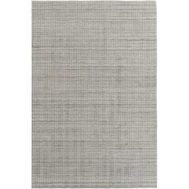 Tartan Green Indoor Outdoor Hand Loomed Polyester Rug, 8ft X 10ft For Sale - Image 9 of 10