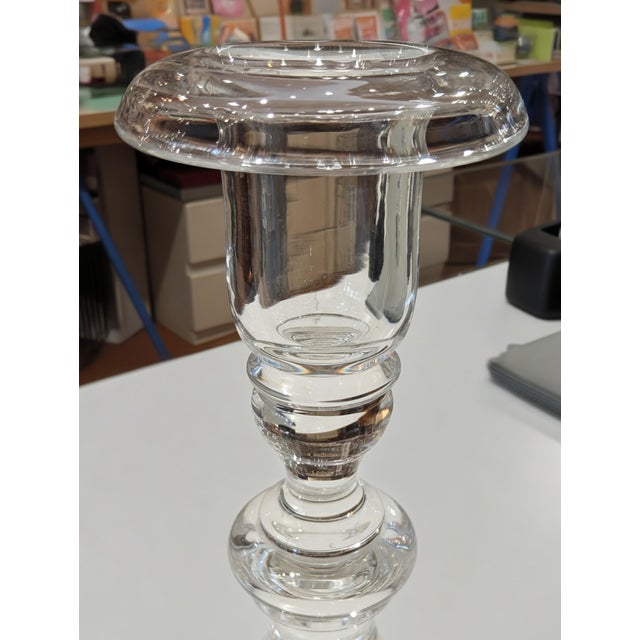 Steuben Crystal Baluster Candlestick With Air-Trap Detail For Sale - Image 10 of 15