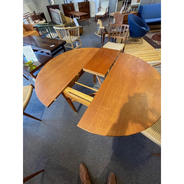Brown Vintage Danish Teak & Brass Dining Table, 1950s For Sale - Image 8 of 11
