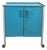 Vintage Industrial Blue Steel Rolling Cart Cabinet For Sale