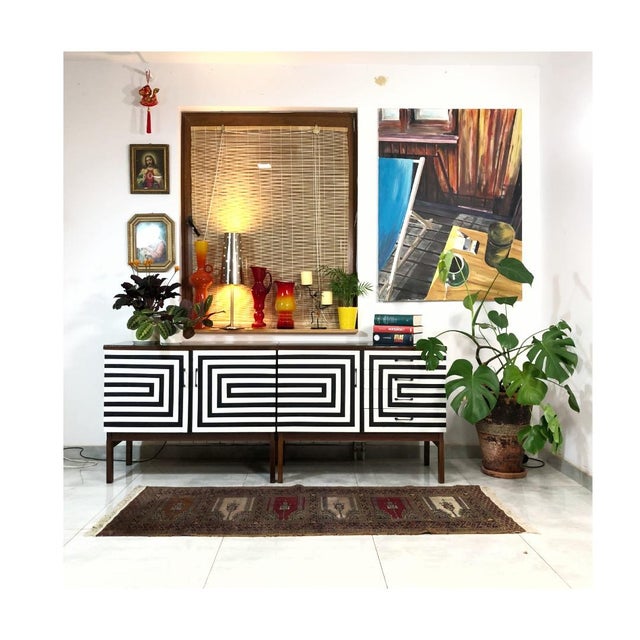 Modular sideboard, Poland, 1970s Possibility of any combination one cabinet with a shelf, the second one with four drawers...