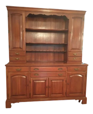 20th Century American Classical Statton 2 Piece Cherry Hutch