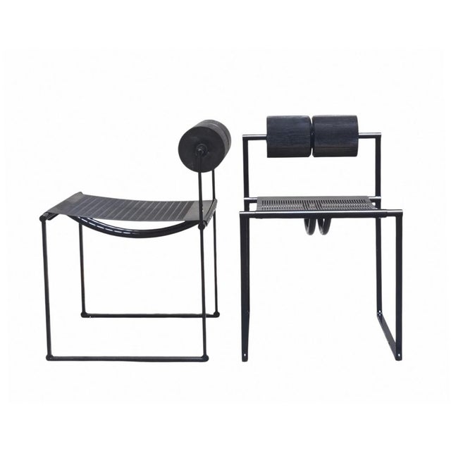 Mid-Century Modern Prima Black Chairs by Mario Botta for Atlas, Italy, 1980s, Set of 2 For Sale - Image 3 of 10