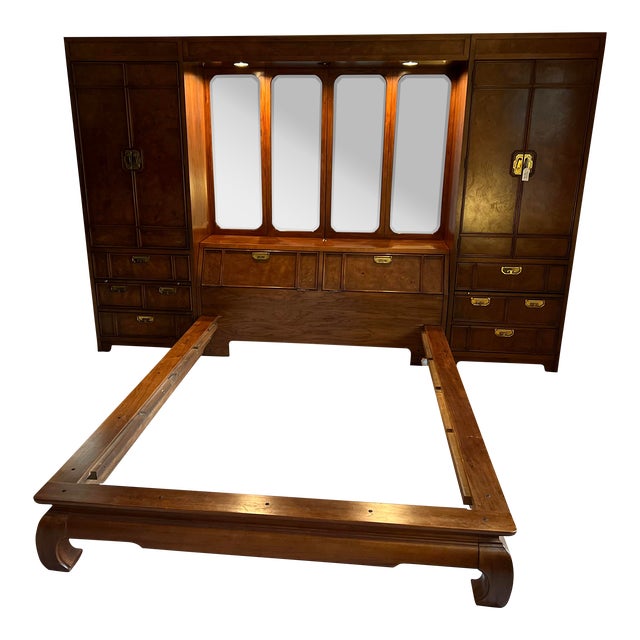 1980s Thomasville Modular Bed Set with Side Armoires Chairish