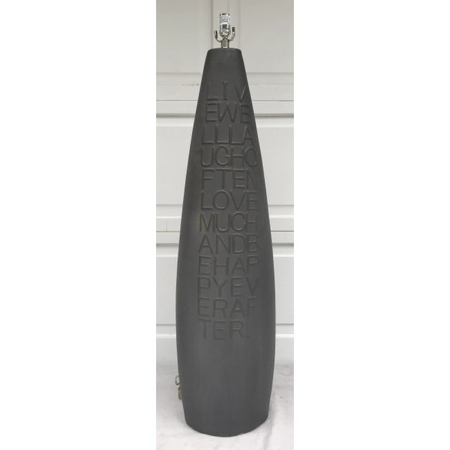 This lamp will remind you everyday to "Live Well Laugh Often Love Much and Be Happy Forever." It is made of ceramic, in a...