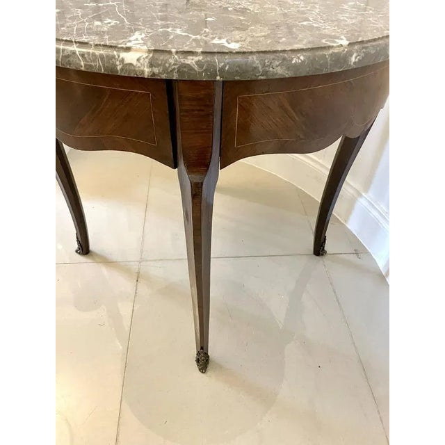 Gray Victorian French Freestanding Kingwood Marble Top Lamp Table, 1880s For Sale - Image 8 of 12