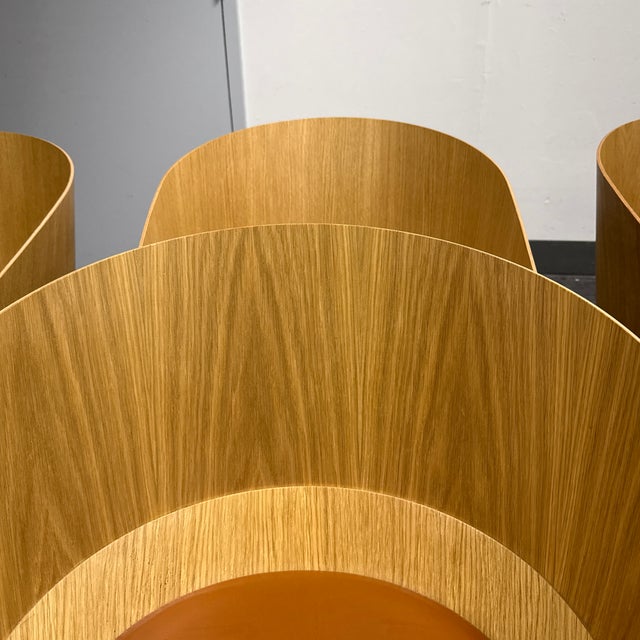 Wood Stefan Diez for E15 Ch04 Houdini Oak + Leather Armchairs, Set of Four For Sale - Image 7 of 12