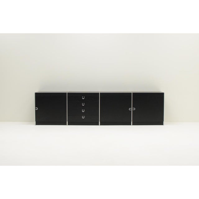 Large Black and Aluminum Sideboard attributed to Interlübke, Germany, 1980s For Sale - Image 6 of 6