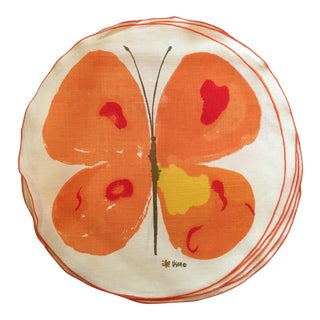 Vintage Vera Round Butterfly Placemats - Set of 8 For Sale