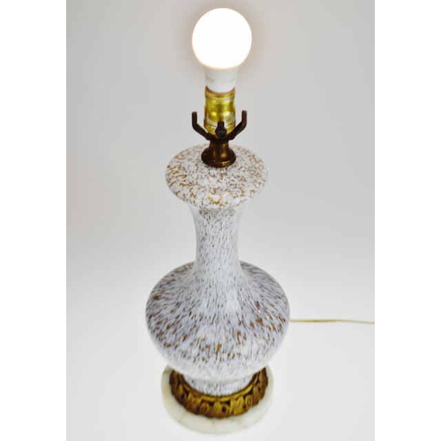 Vintage Reverse Painted Glass Table Lamp W/ Marble Base Chairish