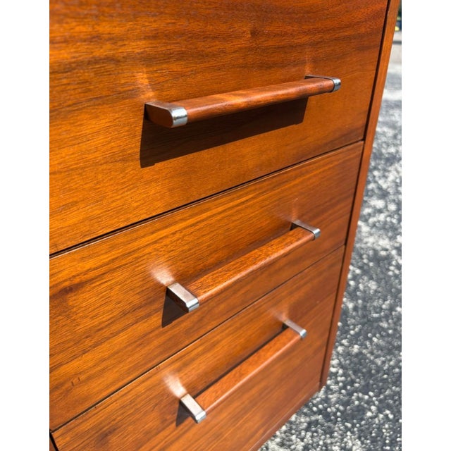 Mid Century Walnut & Cane Front Credenza W Refinished Top For Sale - Image 12 of 16