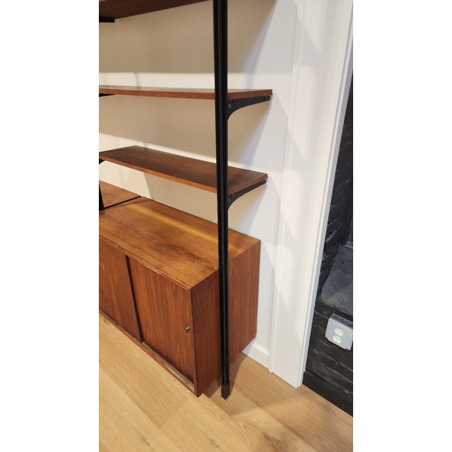 1960s 1960s George Nelson Omni-Style Modular Wall Unit in Walnut With Black Metal Frame For Sale - Image 5 of 7