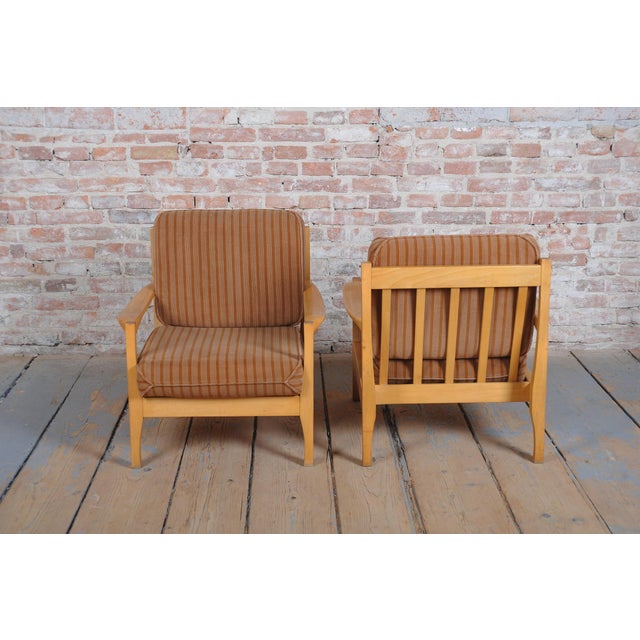 Mid-Century Beech Armchairs attributed to Jitona Soběslav, Czech. 1960s, Set of 2 For Sale - Image 12 of 18