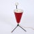Italian Red Lacquered Metal and Brass Conical Table Lamp, 1950s For Sale - Image 9 of 9