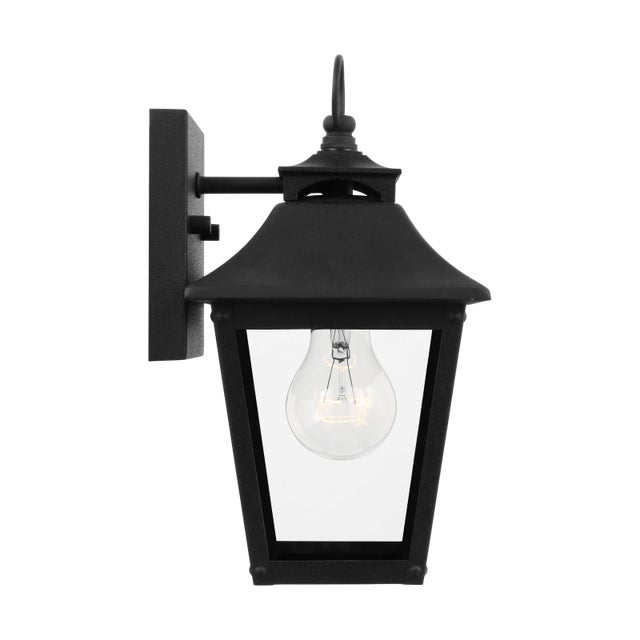 Traditional Sean Lavin by Visual Comfort Studio Galena 1-Light Outdoor Extra Small Lantern Sconce in Textured Black For Sale - Image 3 of 5