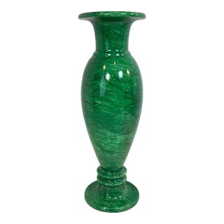 Mid 20th Century Neoclassical Green Marble Vase For Sale