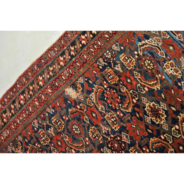 1930s Navy & Sky Blue Two-Toned Rug, 3.5 x 4.11 For Sale - Image 9 of 11