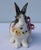 Farmhouse 1991 Fitz and Floyd Bunny Rabbit and Pansies Creamer Pansy Parade For Sale - Image 3 of 10