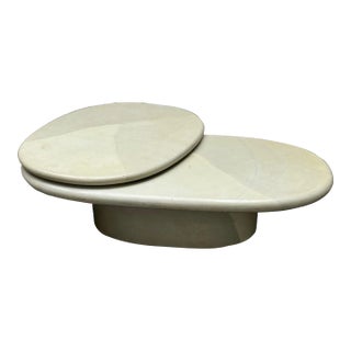 1980s Postmodern Lacquer Extendable Swivel Top Coffee Table For Sale