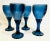 American Fostoria Monet Dark Blue Wine Glasses Goblets Set of 4 For Sale - Image 3 of 7