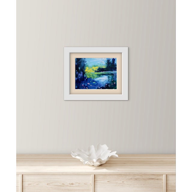 2020s Water Garden Reflections, Impressionist Oil Landscape For Sale - Image 5 of 6