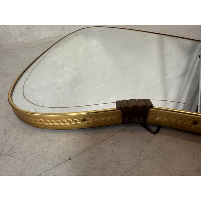 Vintage Mirror in Aluminum Brass and Glass, 1950s For Sale - Image 3 of 8