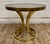 Vintage Hollywood Regency Art Deco Tulip Milo Baughman Style Brass & Glass Table For Sale - Image 10 of 11