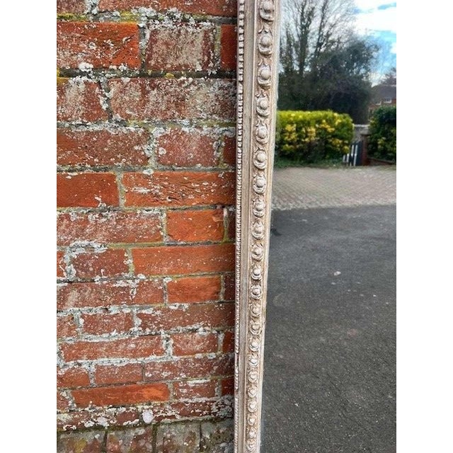 Large Antique English Arched Top Painted Mirror For Sale - Image 3 of 8