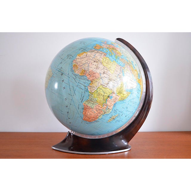 Streamline globe from oestergaard / c.a. Koch's verlag. this globe was designed in the 1950s-1960s. the map shows germany...