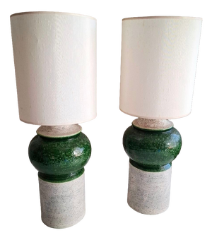 Monumental Ceramic Table Lamp Bases by Aldo Londi for Bitossi, 1960s, Set of 2