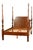 Traditional Queen Size Rice-Carved Poster Bed by Leighton Hall - Showroom Sample For Sale In Atlanta - Image 6 of 7