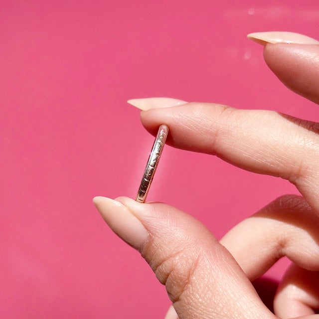 Art Deco Antique Platinum Wedding Band, Stacking Ring, Size 7.75 For Sale - Image 12 of 14