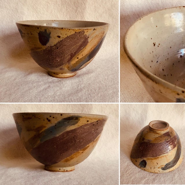 Hand-Painted Stoneware Bowl by Vermont Potter Joe Gilmartin For Sale - Image 4 of 12