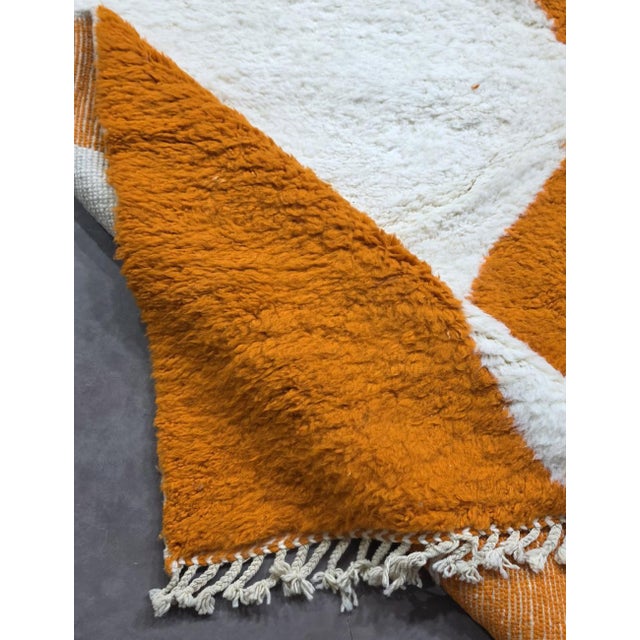 Burnt Orange Moroccan Wool Rug - 9.8 X 8.5 Ft For Sale - Image 10 of 10